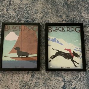 Black Dog Framed Prints